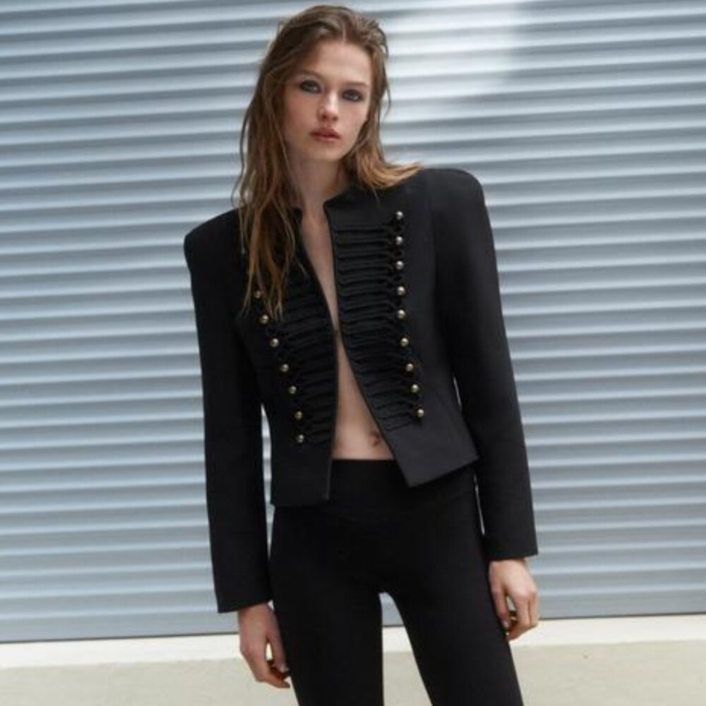 ZARA FITTED BLAZER WITH SHOULDER PADS - Picture 2 of 16